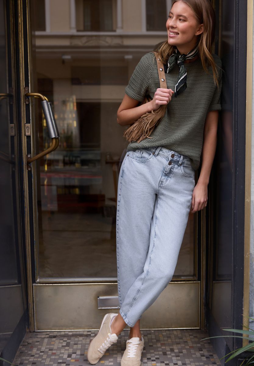 High Waist Barrel Leg Jeans im Loose Fit