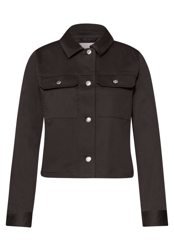 Overshirt im Slik-Look mit Knopfleiste