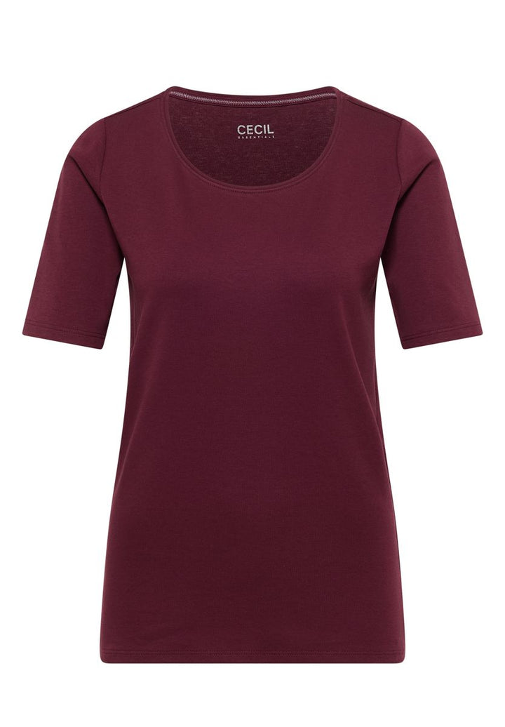 Basic T-Shirt mit Rundhals in Unifarbe