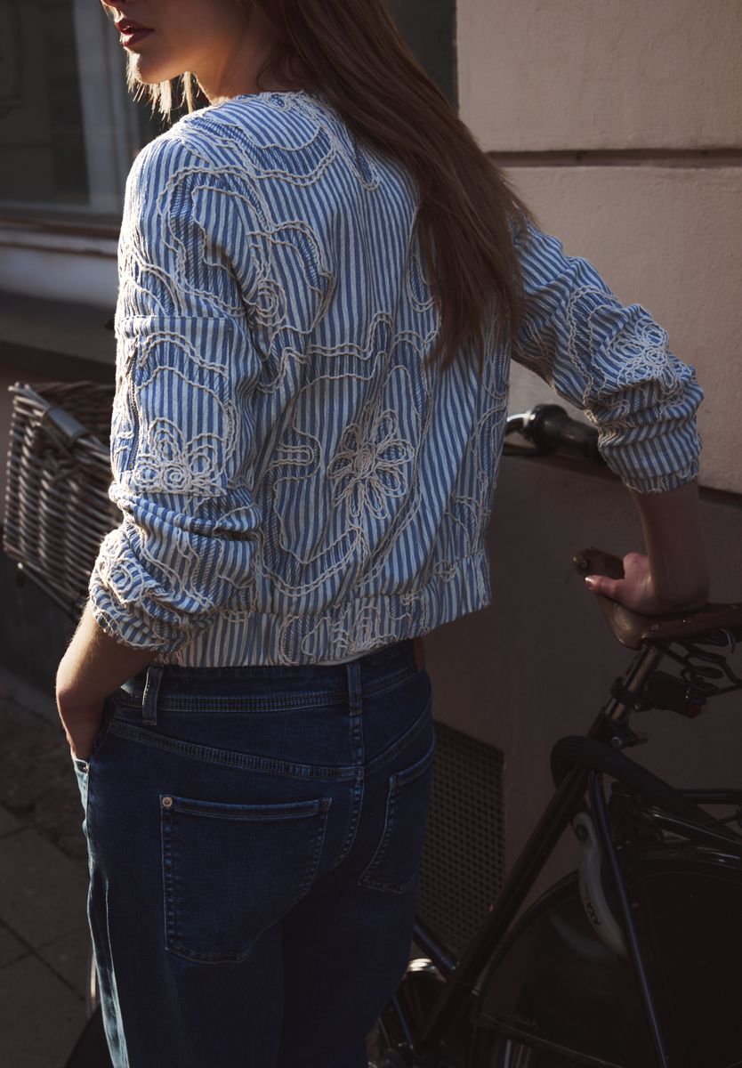 Blouson mit Streifen und Embroidery