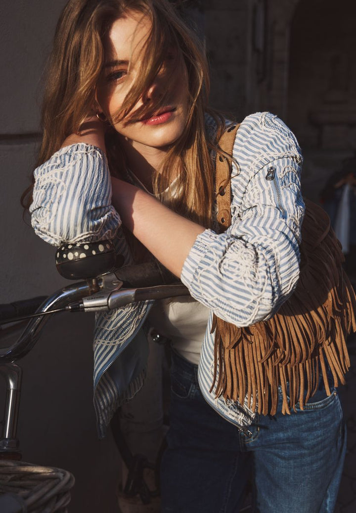 Blouson mit Streifen und Embroidery