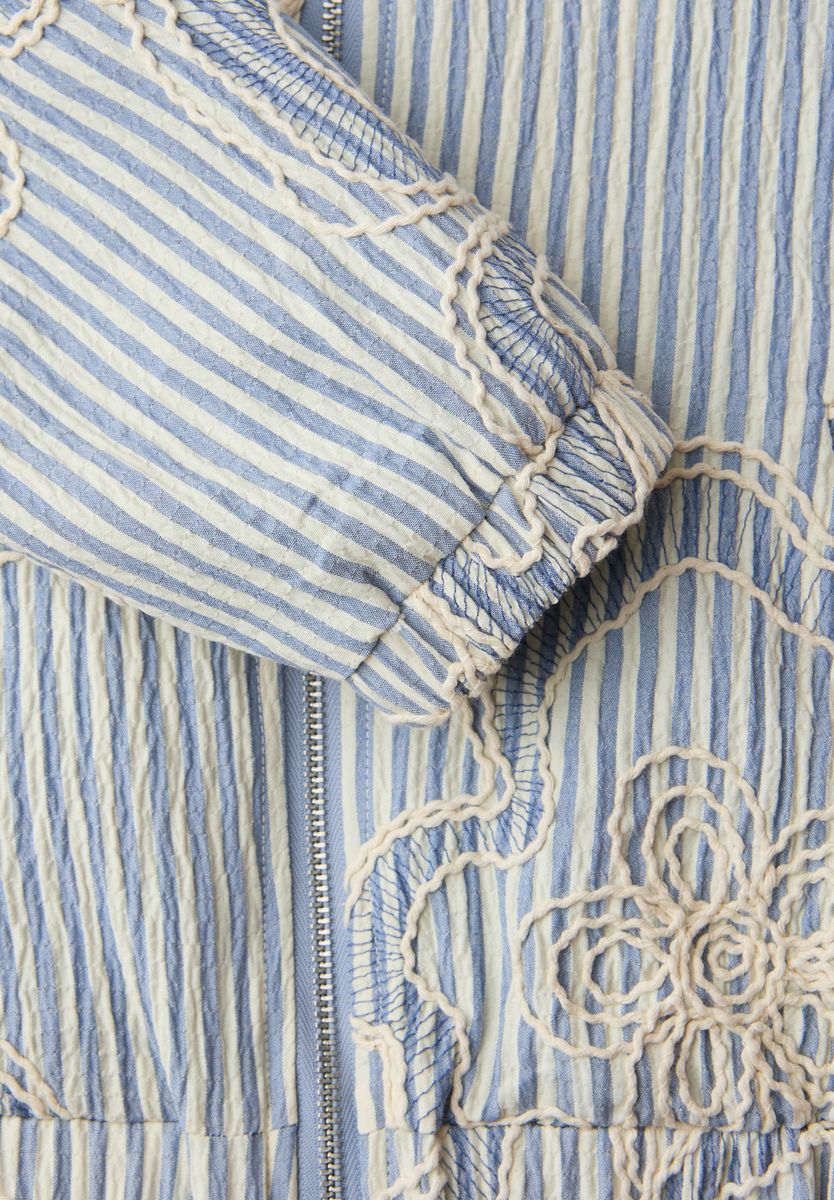 Blouson mit Streifen und Embroidery