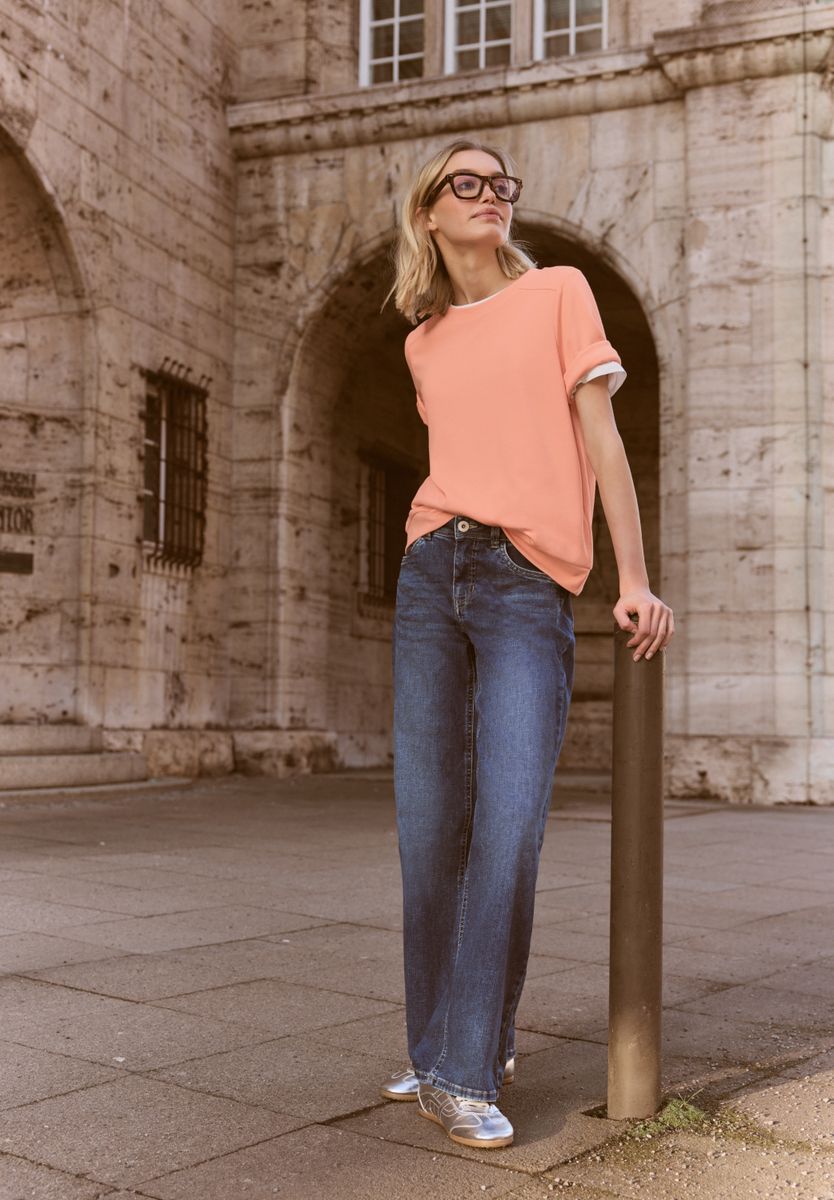 Basic T-Shirt mit Kurzarm und Rundhals