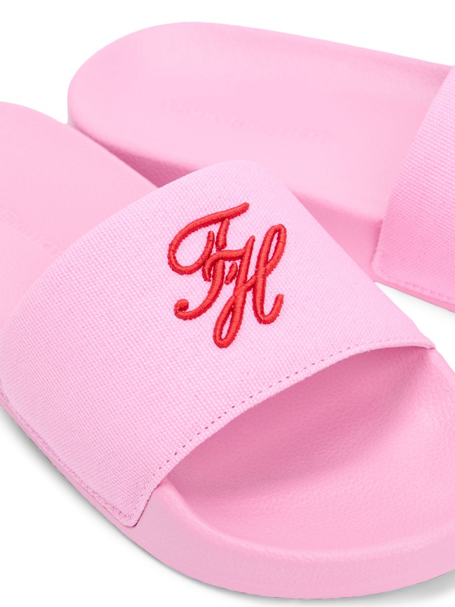 Logo Embroidery Canvas Pool Slides