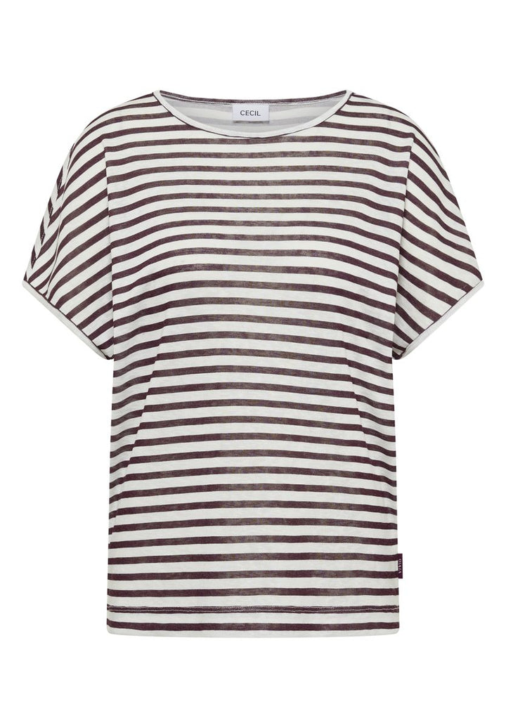 T-Shirt mit Boatneck und Streifen