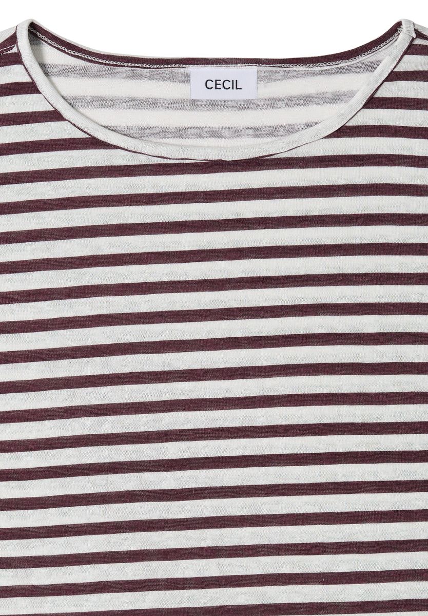 T-Shirt mit Boatneck und Streifen