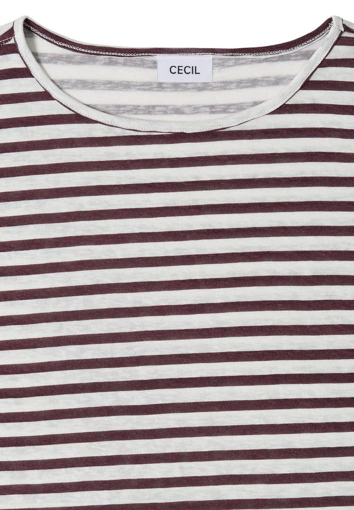 T-Shirt mit Boatneck und Streifen