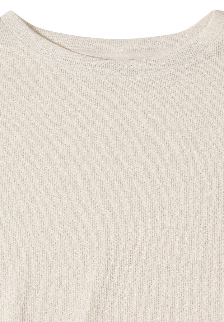 T-Shirt mit Boatneck im Strick-Look
