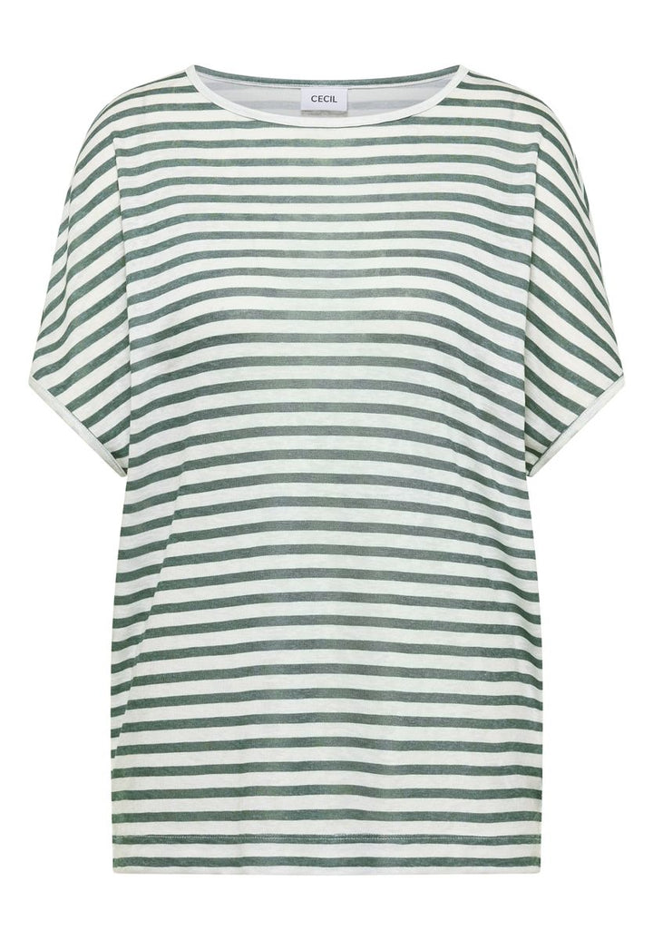 T-Shirt mit Boatneck und Streifen