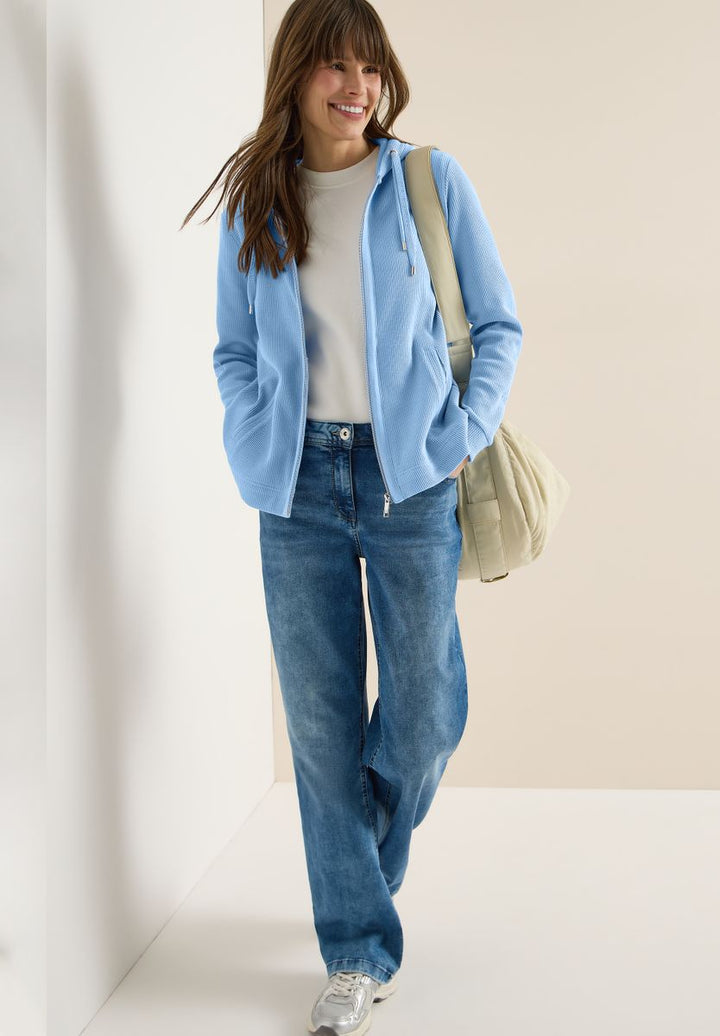 Langarm Jacke mit Kapuze und Taschen