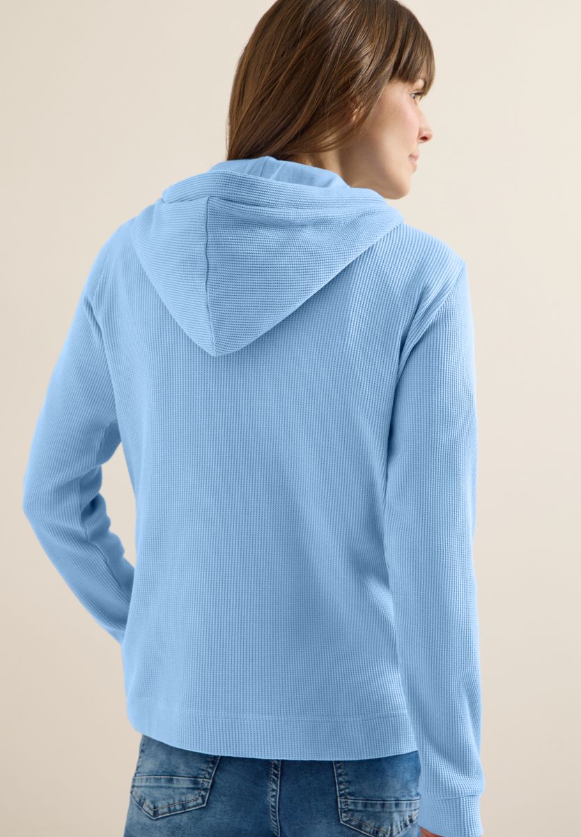 Langarm Jacke mit Kapuze und Taschen
