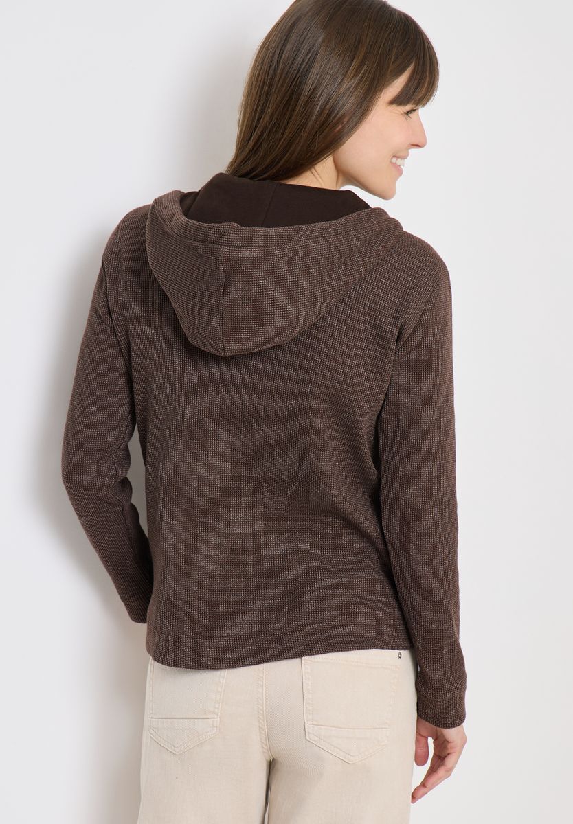 Langarm Jacke mit Kapuze und Taschen