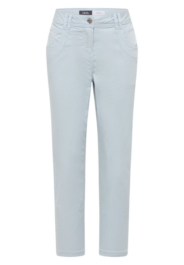 Mid Waist Slim Leg Hose im Casual Fit