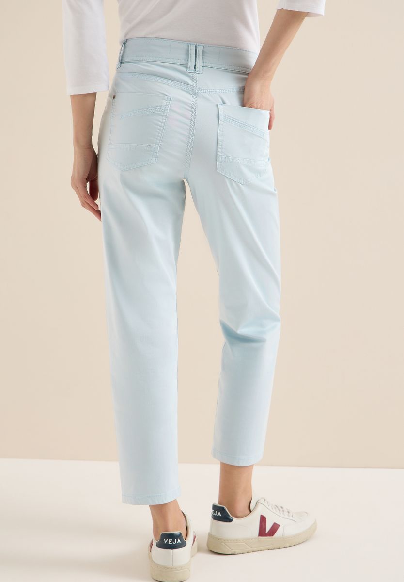 Mid Waist Slim Leg Hose im Casual Fit
