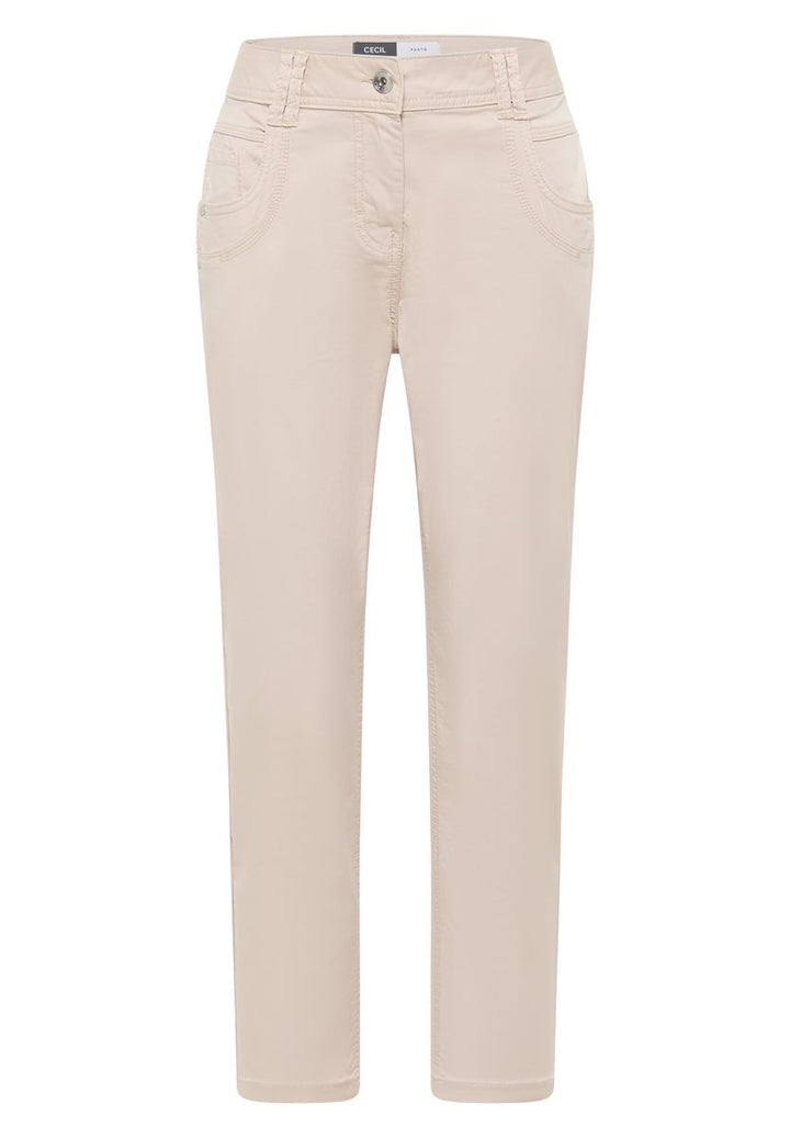 Mid Waist Slim Leg Hose im Casual Fit