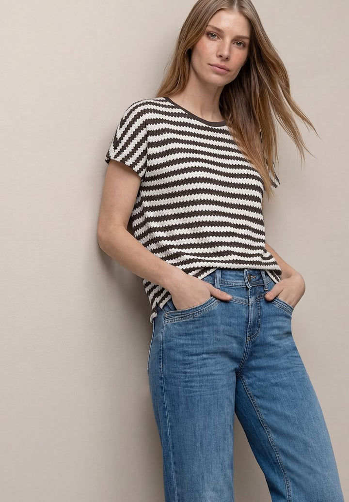 Dropped Shoulder Shirt mit Streifen