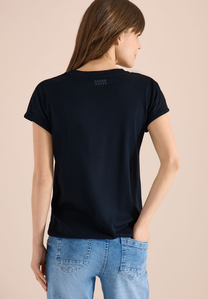 Shirt mit Split Neck im Tunika-Look