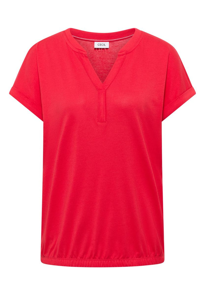 Shirt mit Split Neck im Tunika-Look