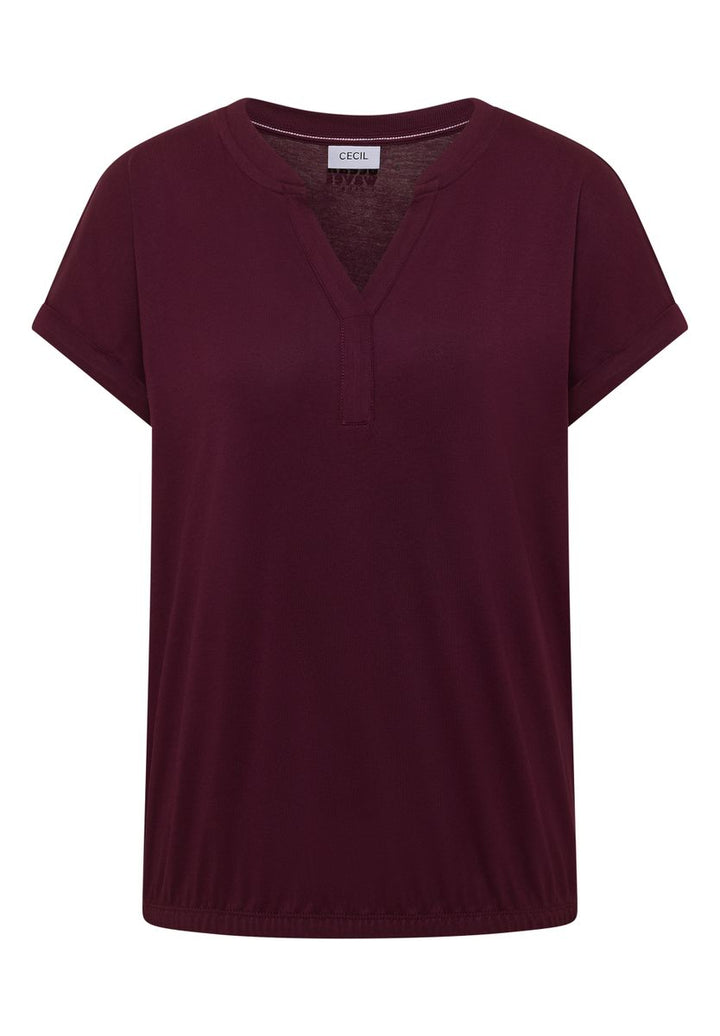 Shirt mit Split Neck im Tunika-Look