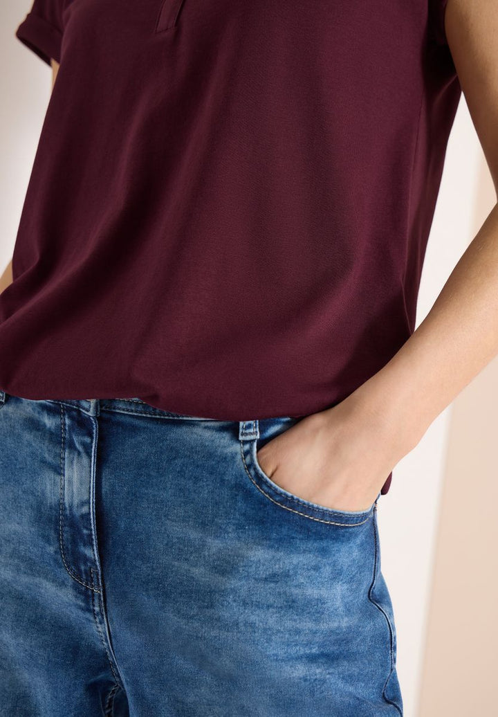 Shirt mit Split Neck im Tunika-Look