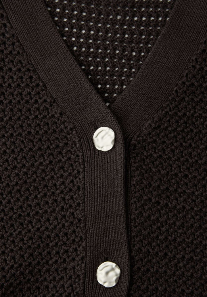 Kurzarm Cardigan mit V-Neck und Struktur