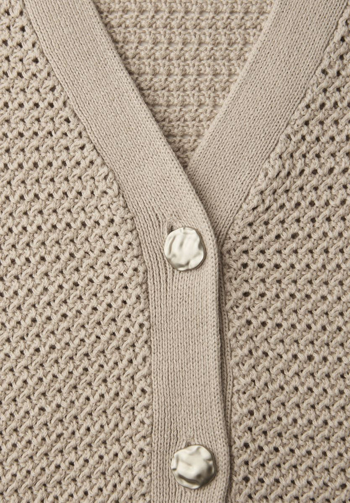 Kurzarm Cardigan mit V-Neck und Struktur