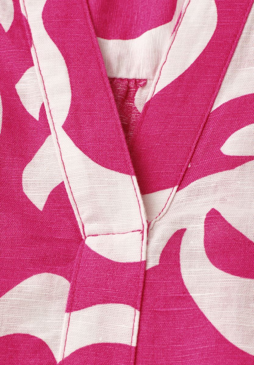 Bluse mit Split Neck aus Leinenmix