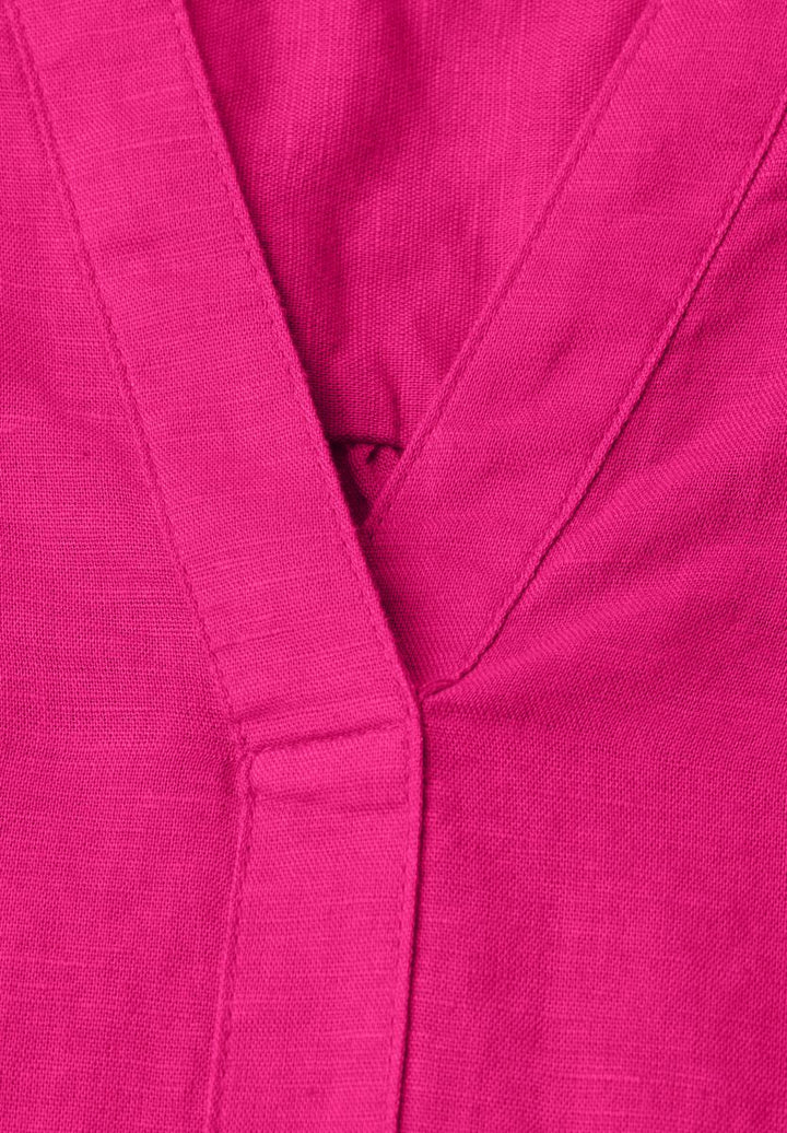 Bluse mit Split Neck aus Leinenmix
