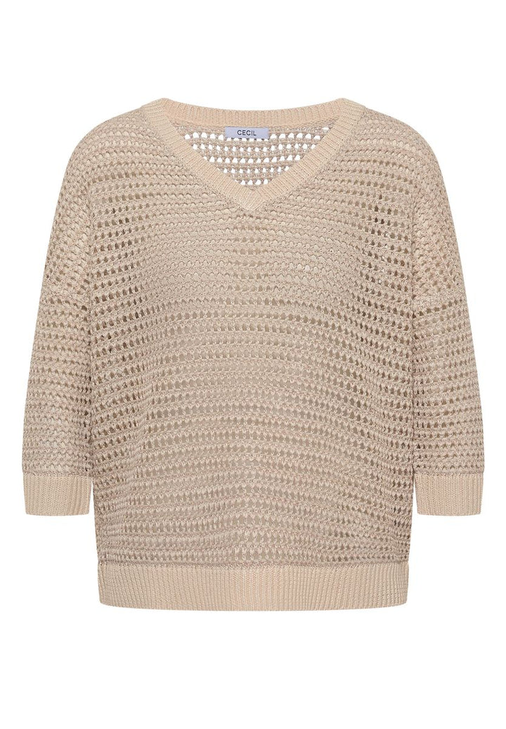 Pullover mit V-Neck und Garnmix