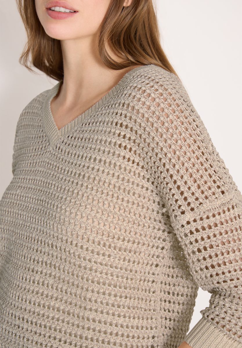 Pullover mit V-Neck und Garnmix