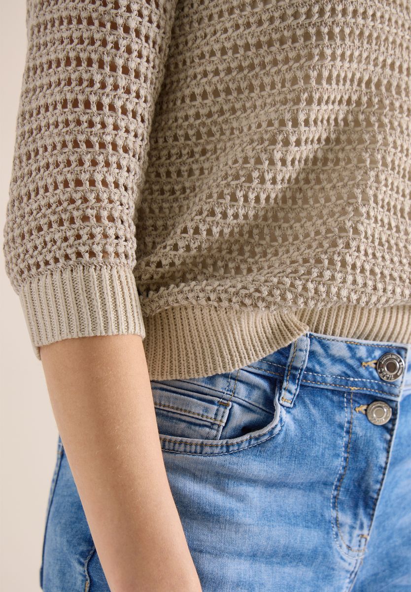 Pullover mit V-Neck und Garnmix