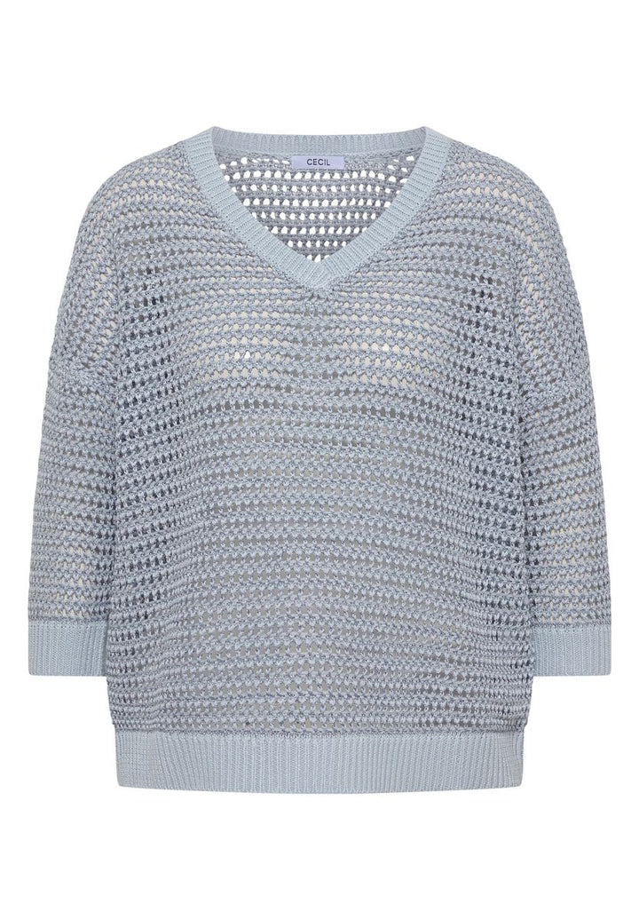 Pullover mit V-Neck und Garnmix