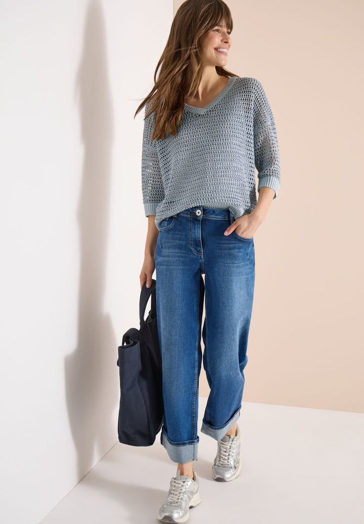 Pullover mit V-Neck und Garnmix