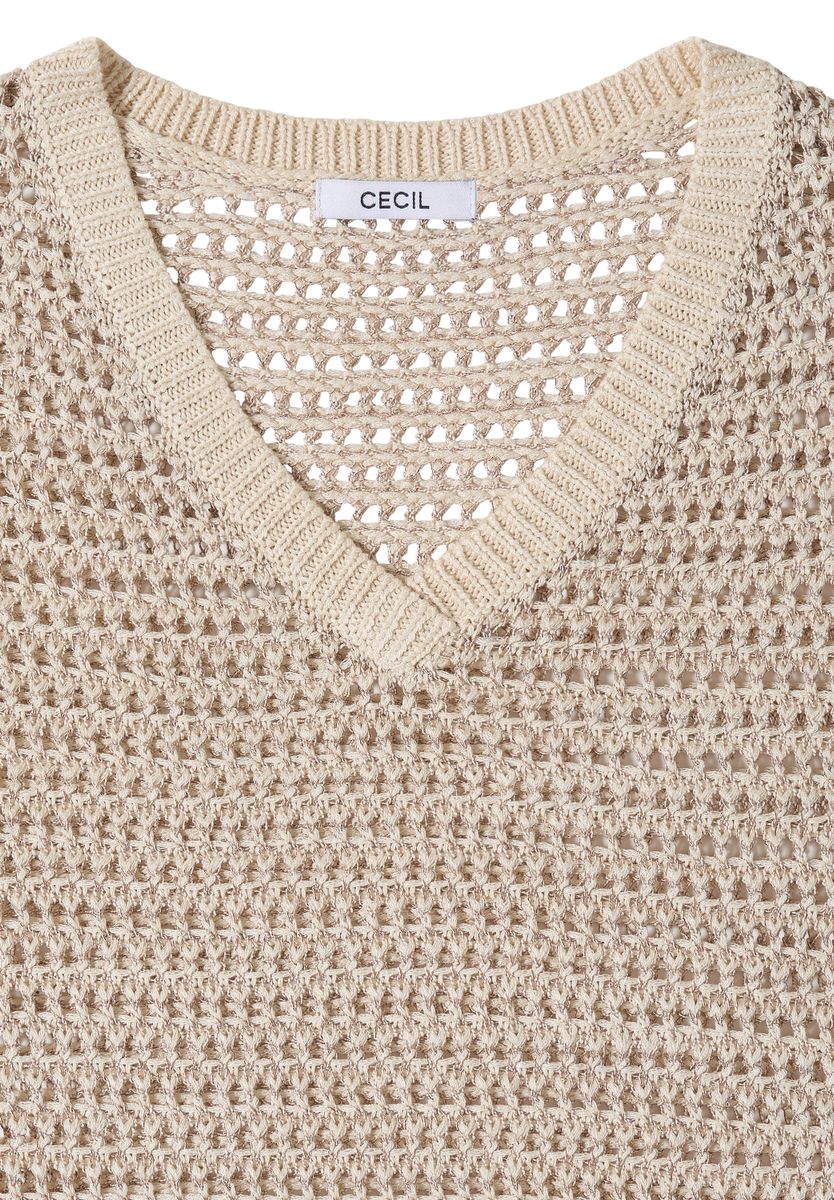 Pullover mit V-Neck und Garnmix