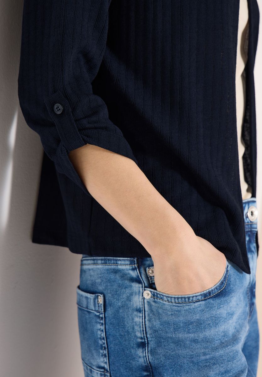 3/4-Arm Jacke in Strick-Optik