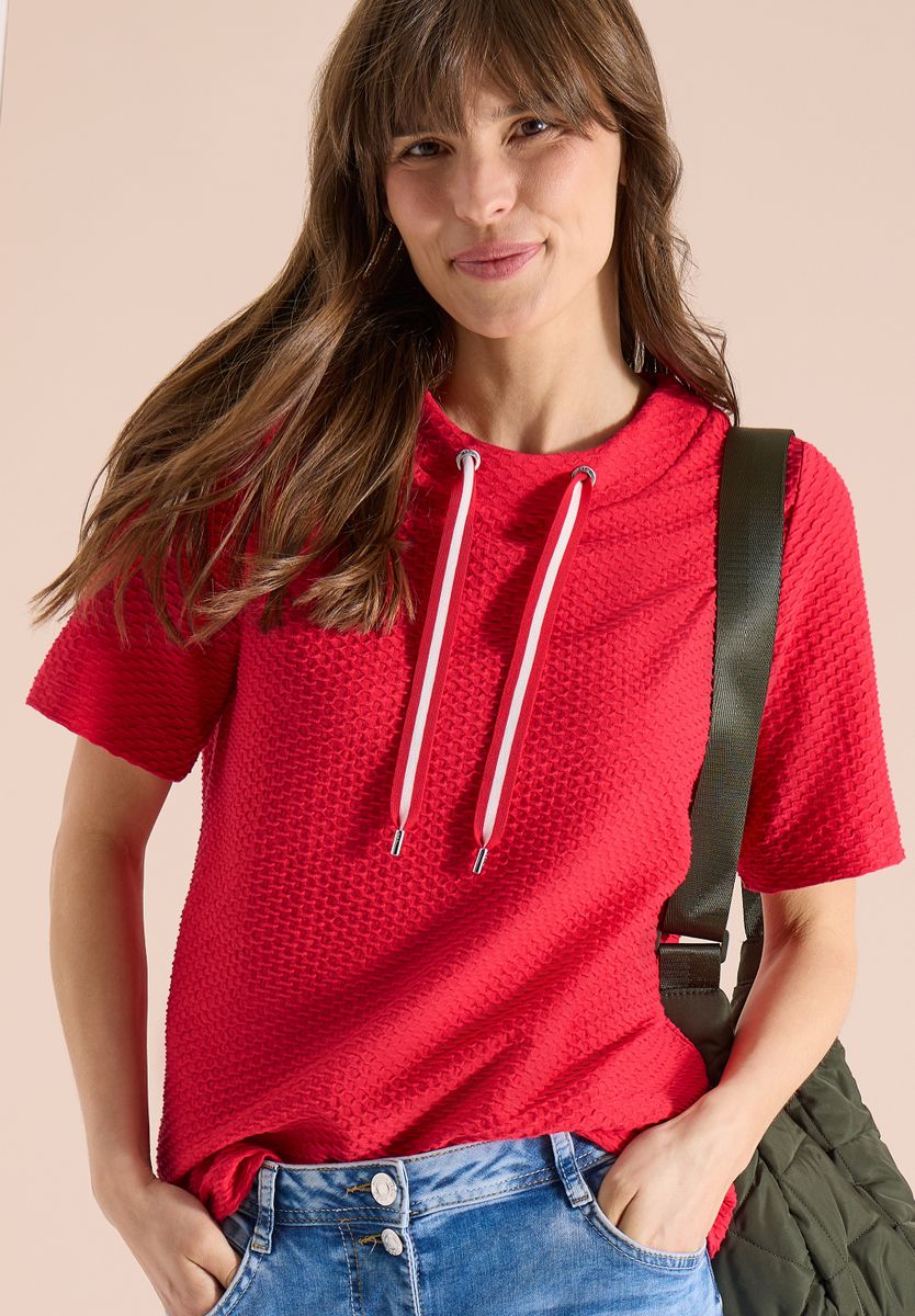 T-Shirt mit Rundhals mit Tunnelzug