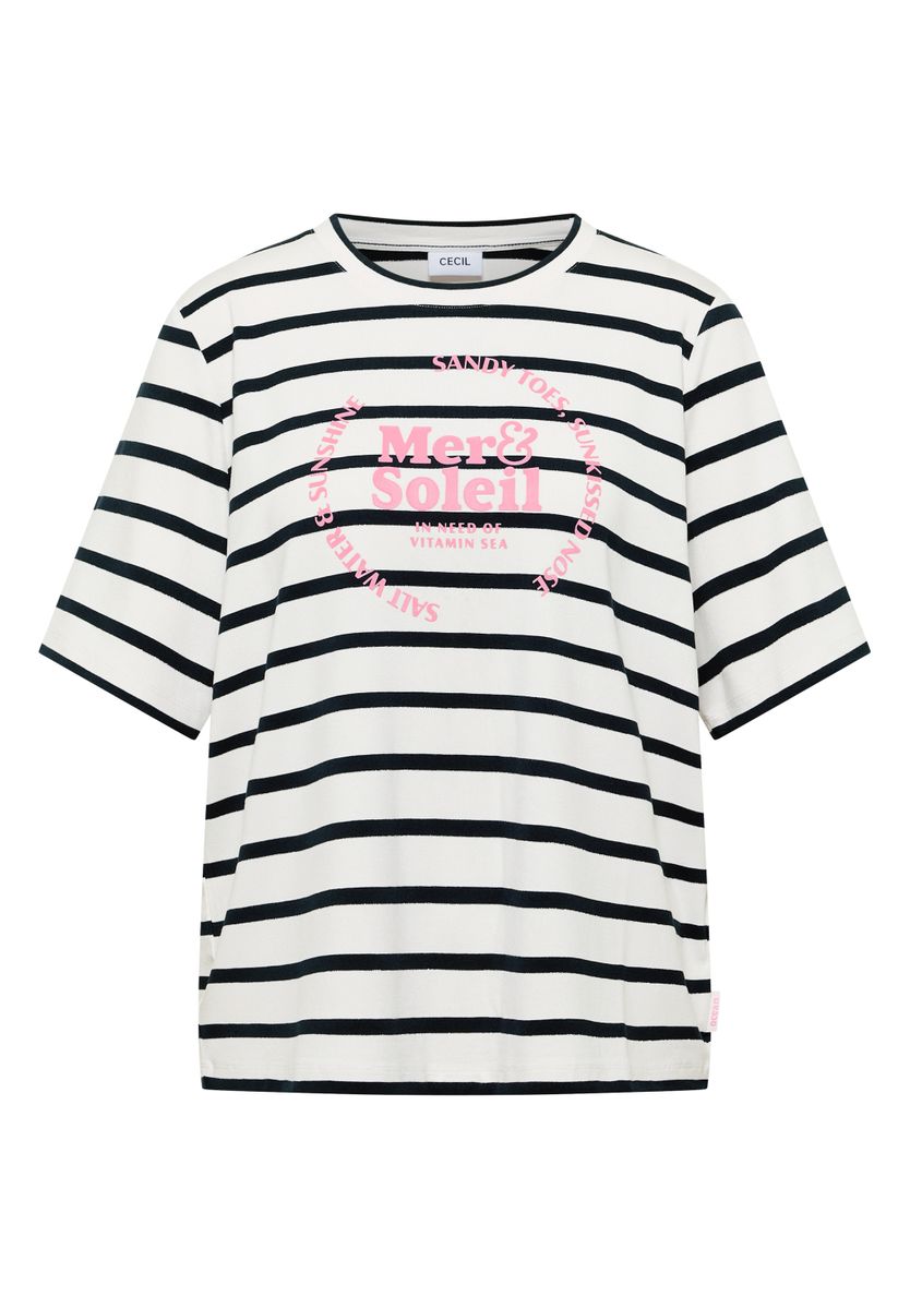 Kurzarm Shirt mit Rundhals und Streifen