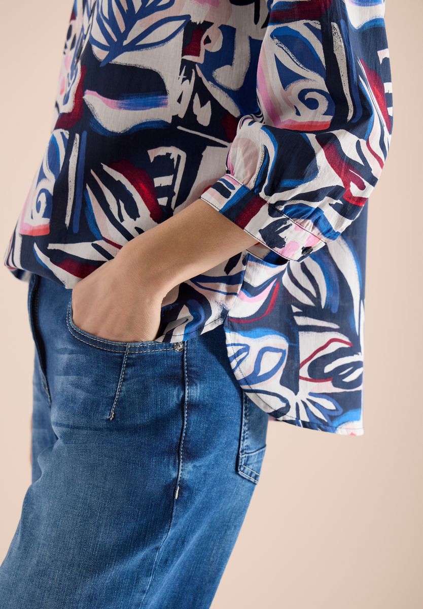 3/4-Arm Bluse mit Multicolor Print