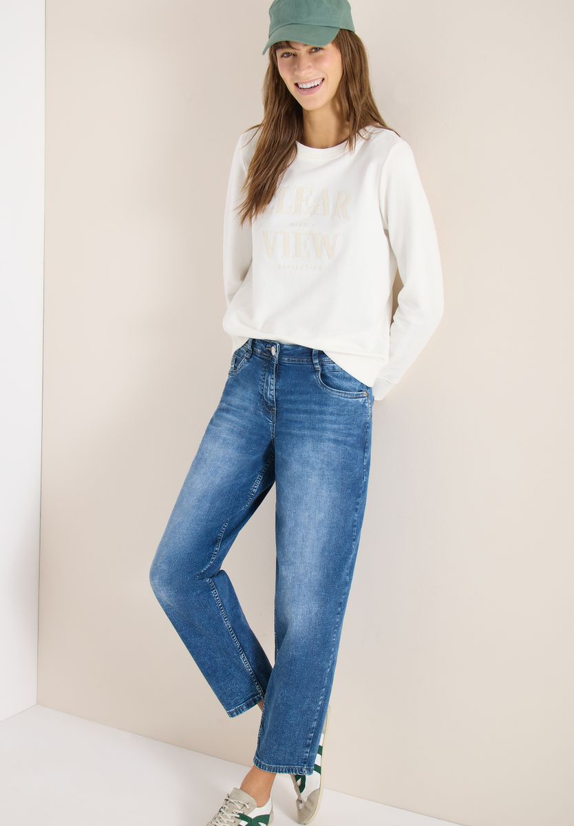 High Waist Barrel Leg Jeans im Loose Fit