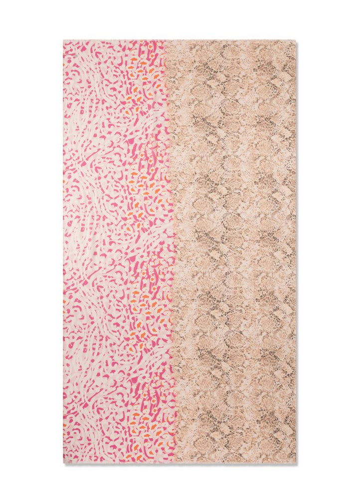 Schal aus feiner Modal-Baumwoll-Mischung mit Schlangen-Leo Print