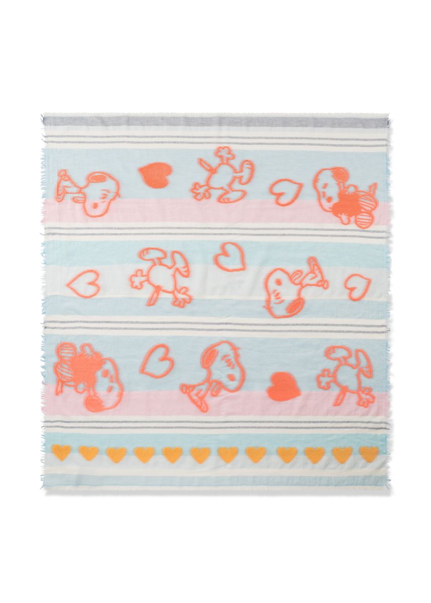 Peanuts Jacquard-Tuch aus Baumwollmischung mit Streifen und Snoopymotiv