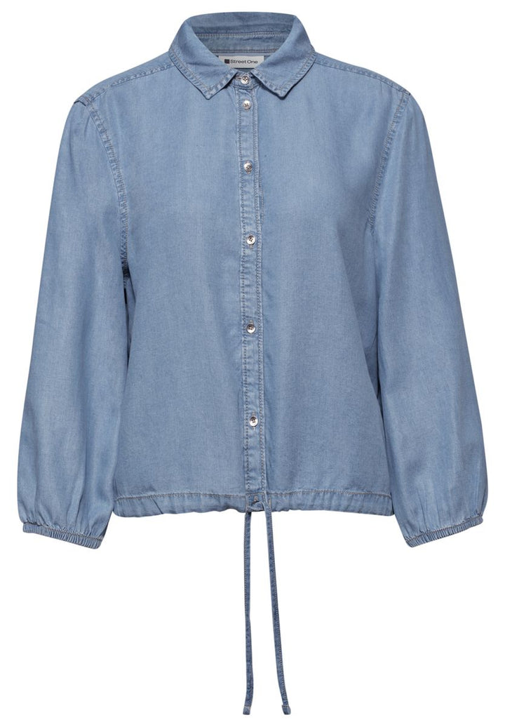 3/4-Arm Hemdbluse im Denim-Look