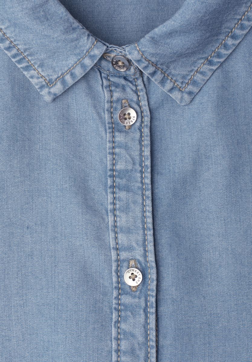 3/4-Arm Hemdbluse im Denim-Look