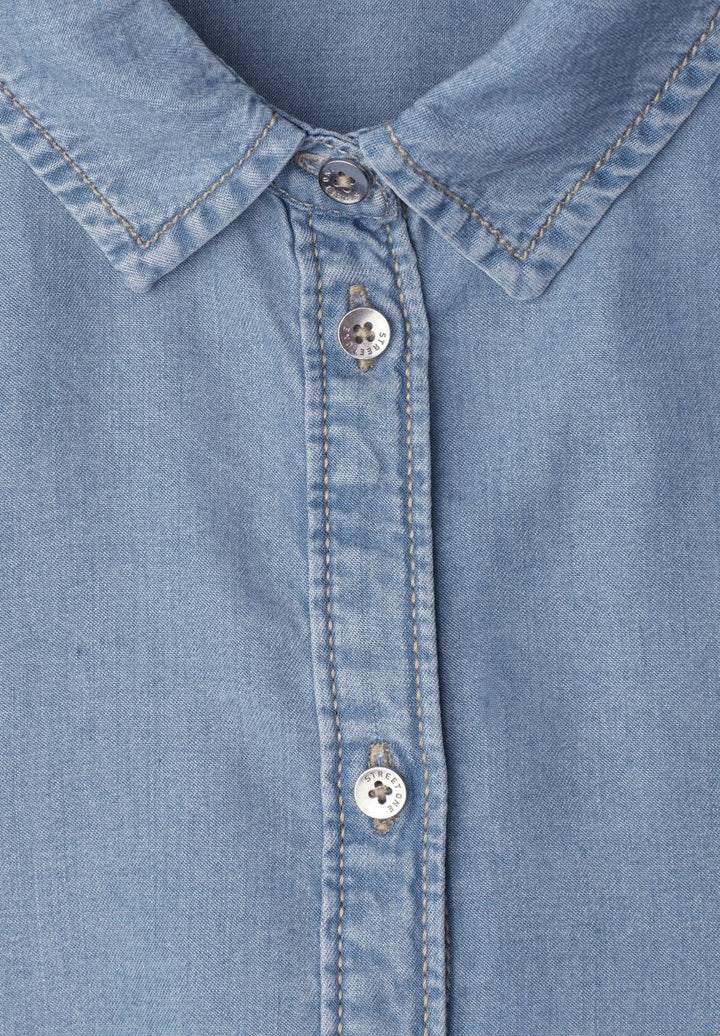 3/4-Arm Hemdbluse im Denim-Look