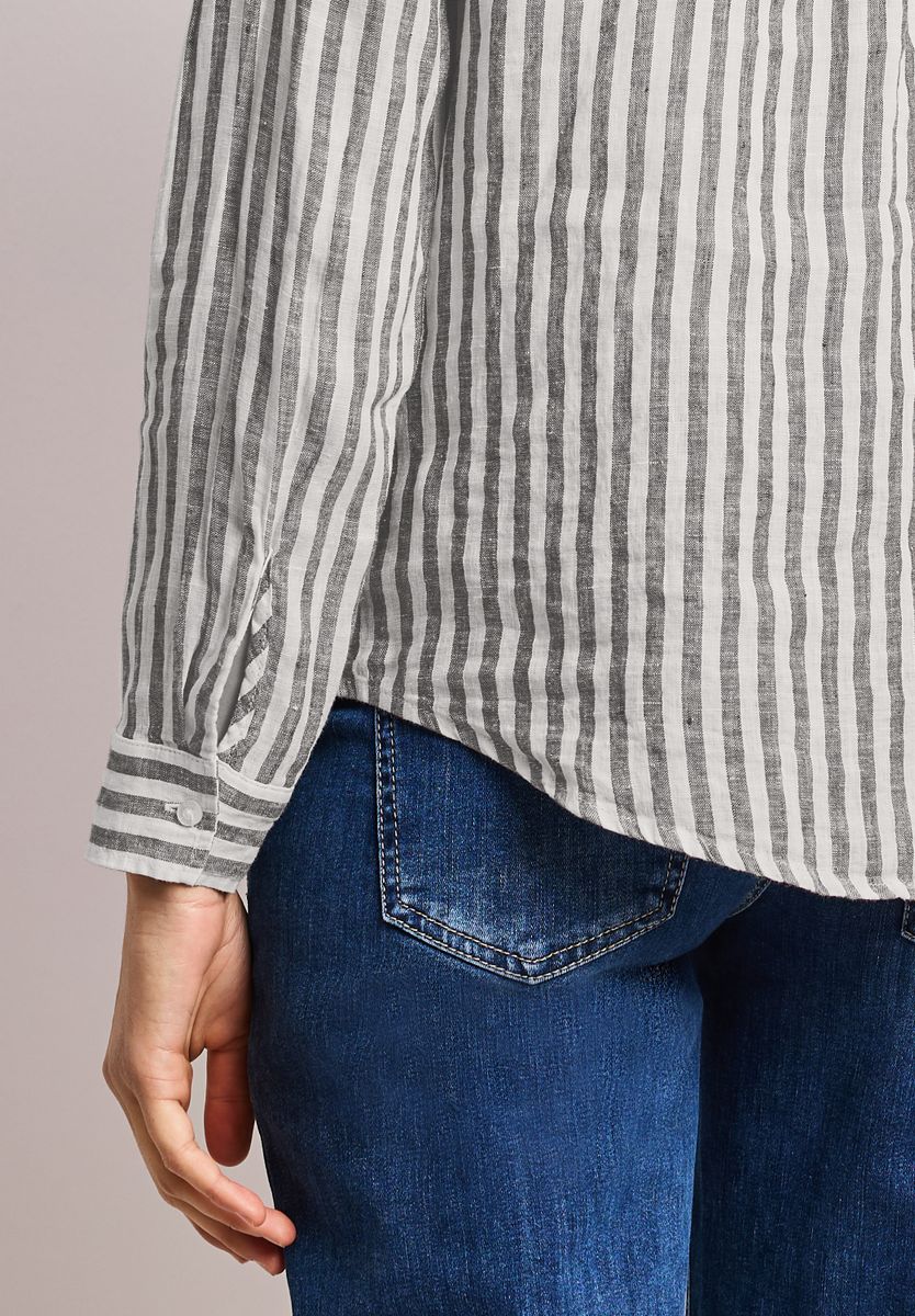 Langarm Hemdbluse aus Leinen