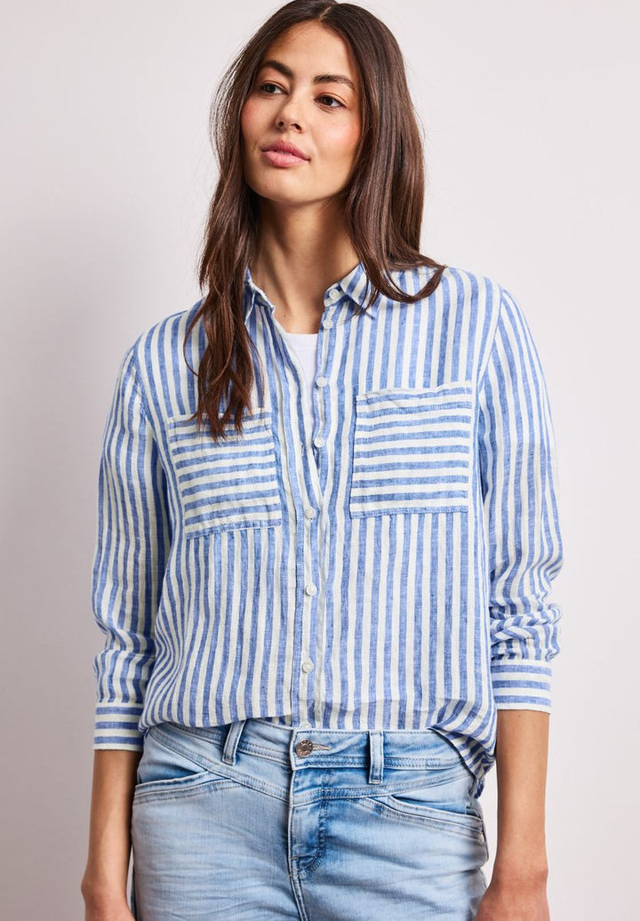 Langarm Hemdbluse aus Leinen