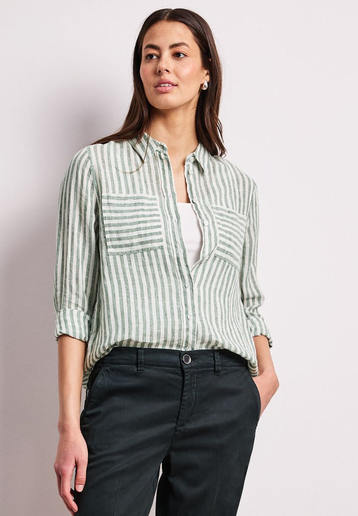 Langarm Hemdbluse aus Leinen