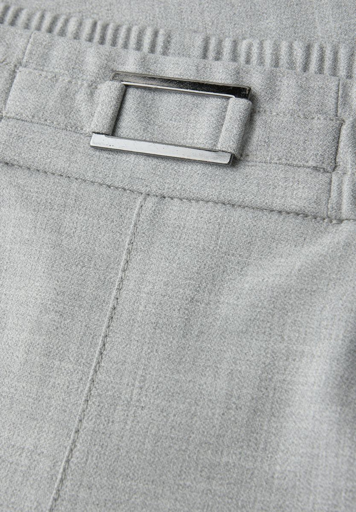 Mid Waist Slim Leg Hose mit Schnalle