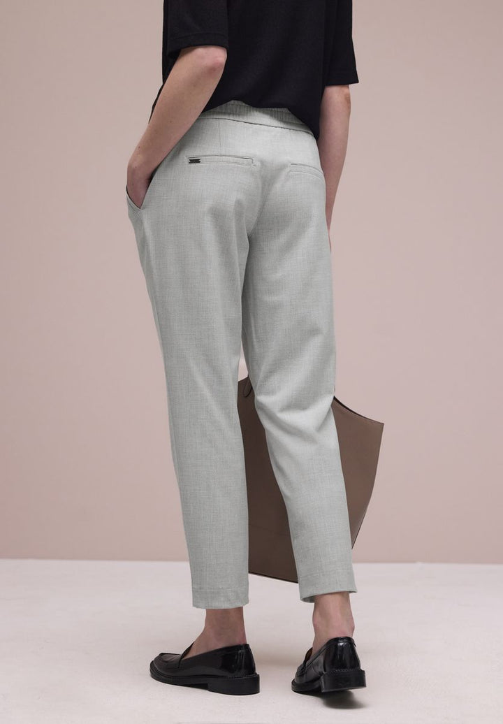 Mid Waist Slim Leg Hose mit Schnalle