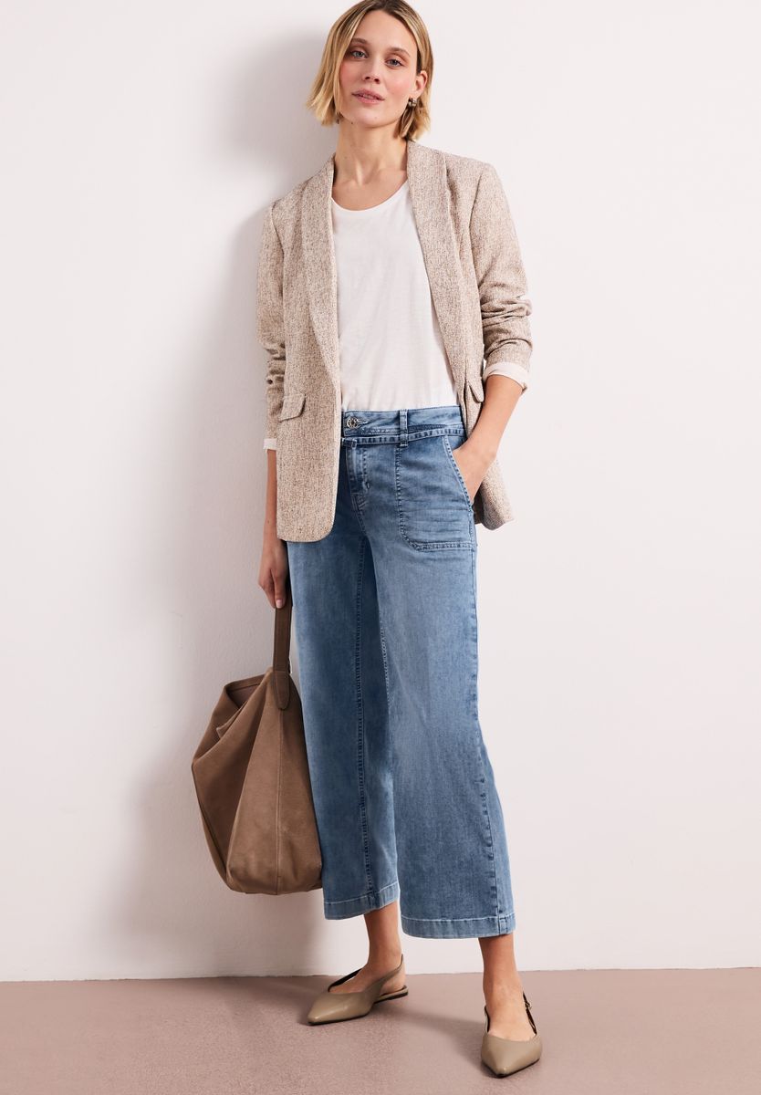 Mid Waist Wide Leg Jeans im Loose Fit